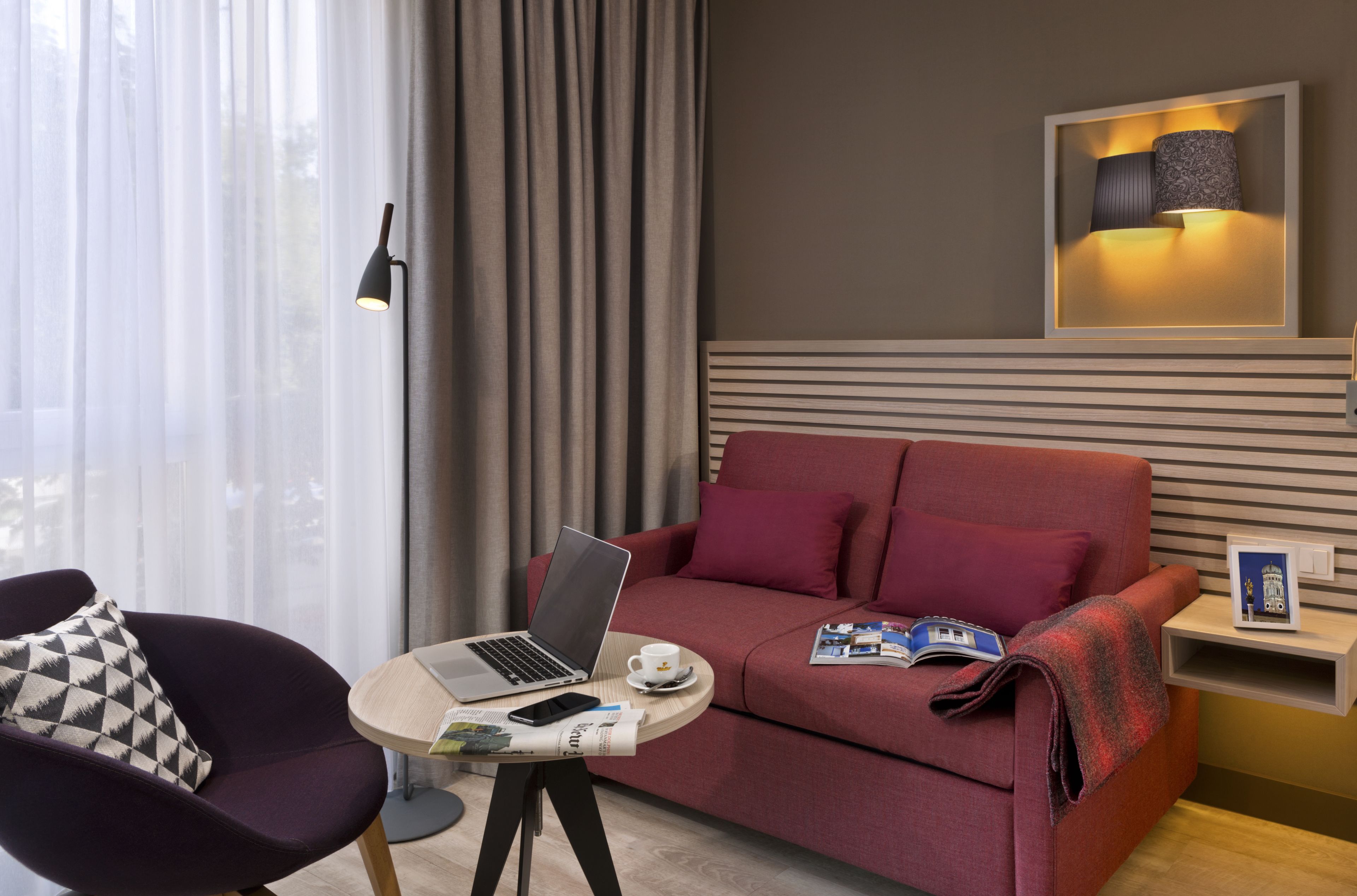 hypo-allergenic bedding, in-room safe, desk, blackout curtains