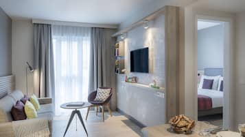 Executive-Apartment, 1 Schlafzimmer | Allergikerbettwaren, Zimmersafe, Schreibtisch, Verdunkelungsvorhänge