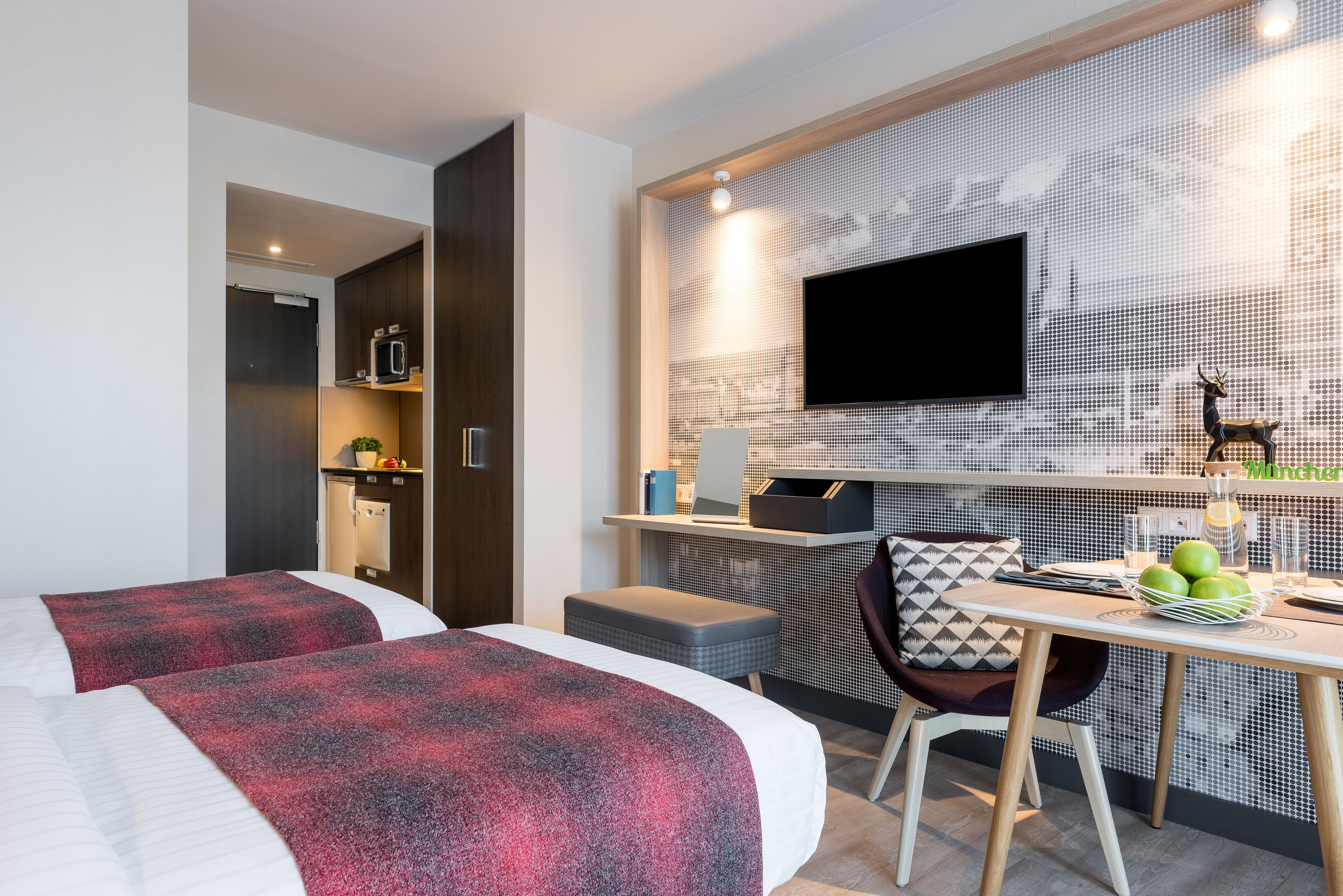 100-cm LCD TV with satellite channels, TV, iPod dock