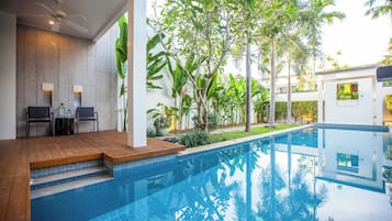 Villa, 3 Bedrooms, Private Pool | 3 bedrooms, in-room safe, desk, laptop workspace