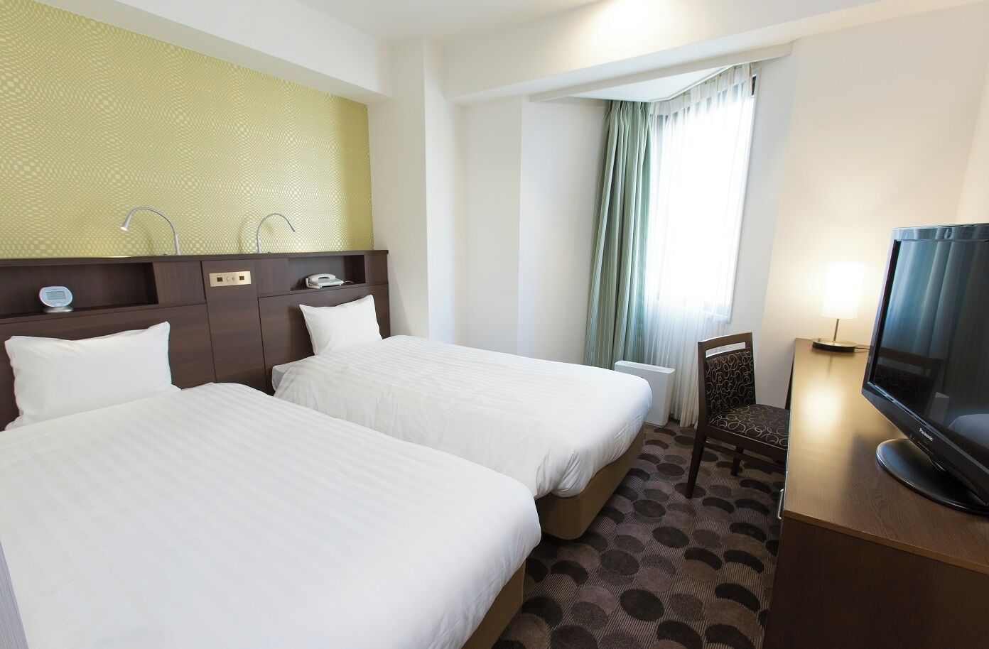 Down duvets, desk, blackout curtains, iron/ironing board