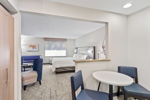 Suite, 1 King Bed, Fireplace | Desk, blackout drapes, iron/ironing board, free cribs/infant beds