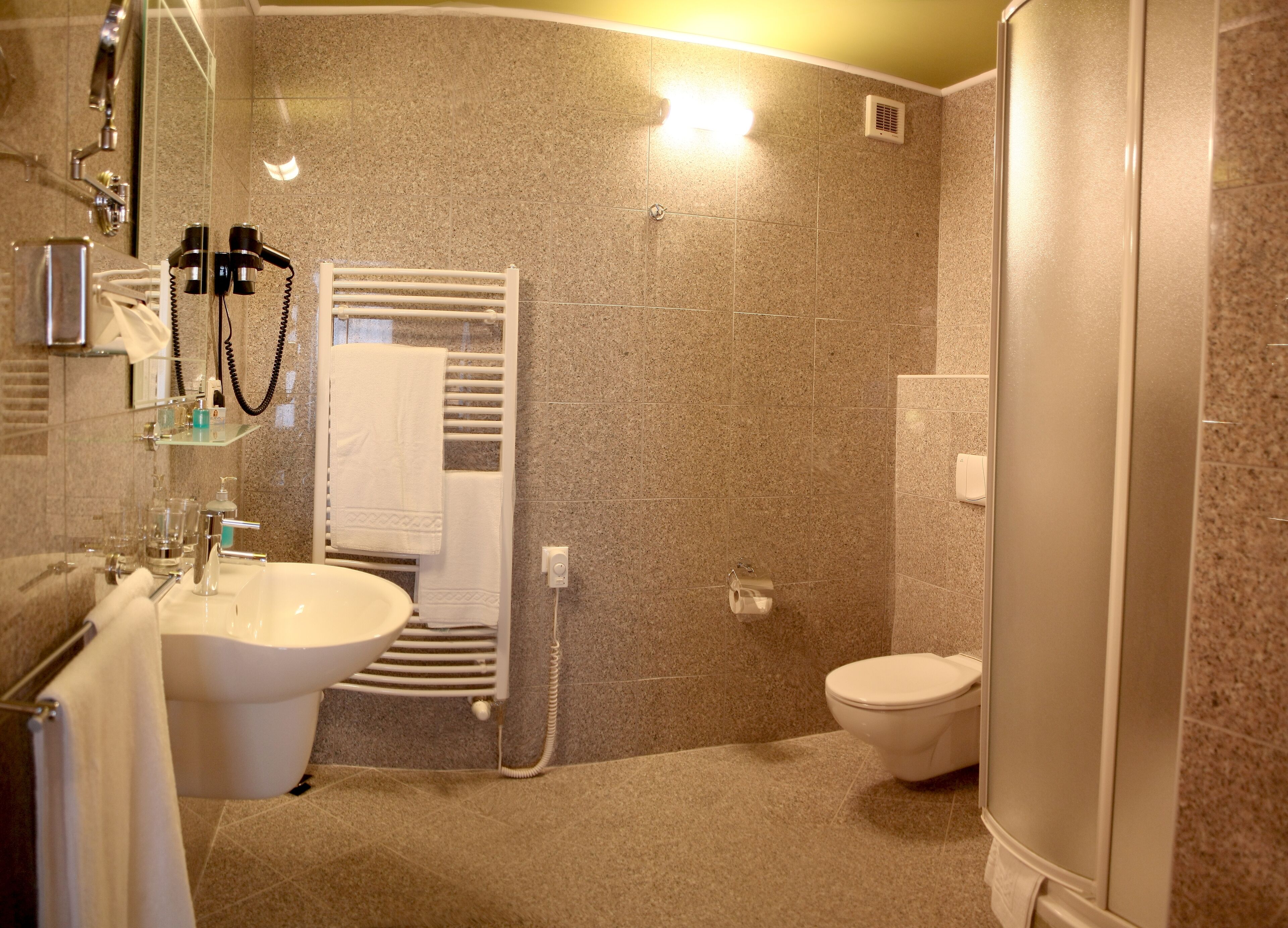 single room | bathroom | shower, free toiletries, hair dryer, towels