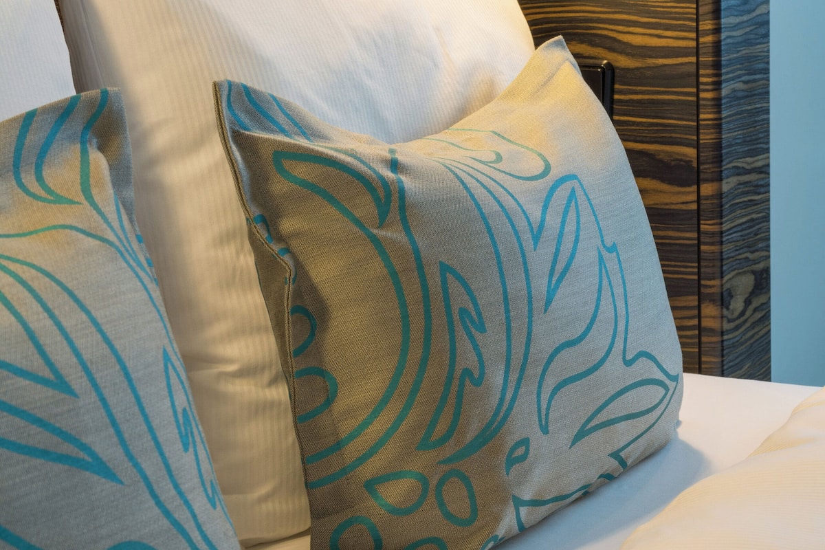 Egyptian cotton sheets, premium bedding, desk, blackout curtains