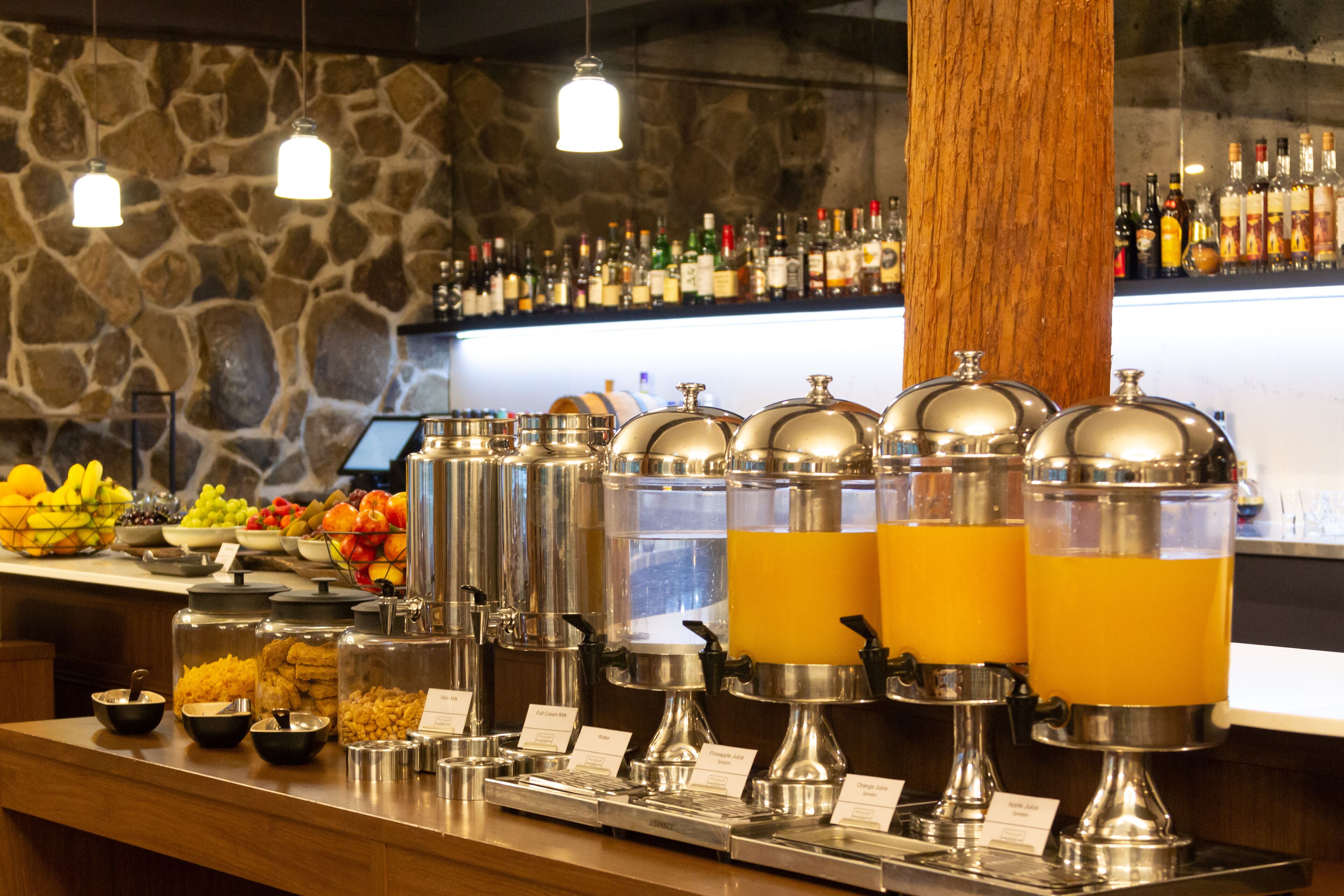 daily buffet breakfast (aud 44 per person)