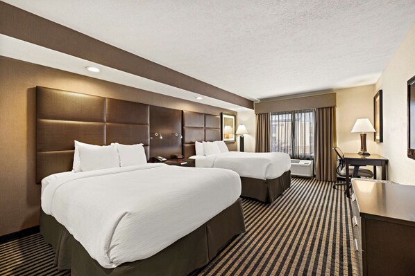 Premium bedding, down comforters, pillowtop beds, desk