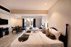 Phòng Suite Executive, 2 giường cỡ queen, bồn tắm | Bộ đồ giường cao cấp, chăn bông, két bảo mật tại phòng 