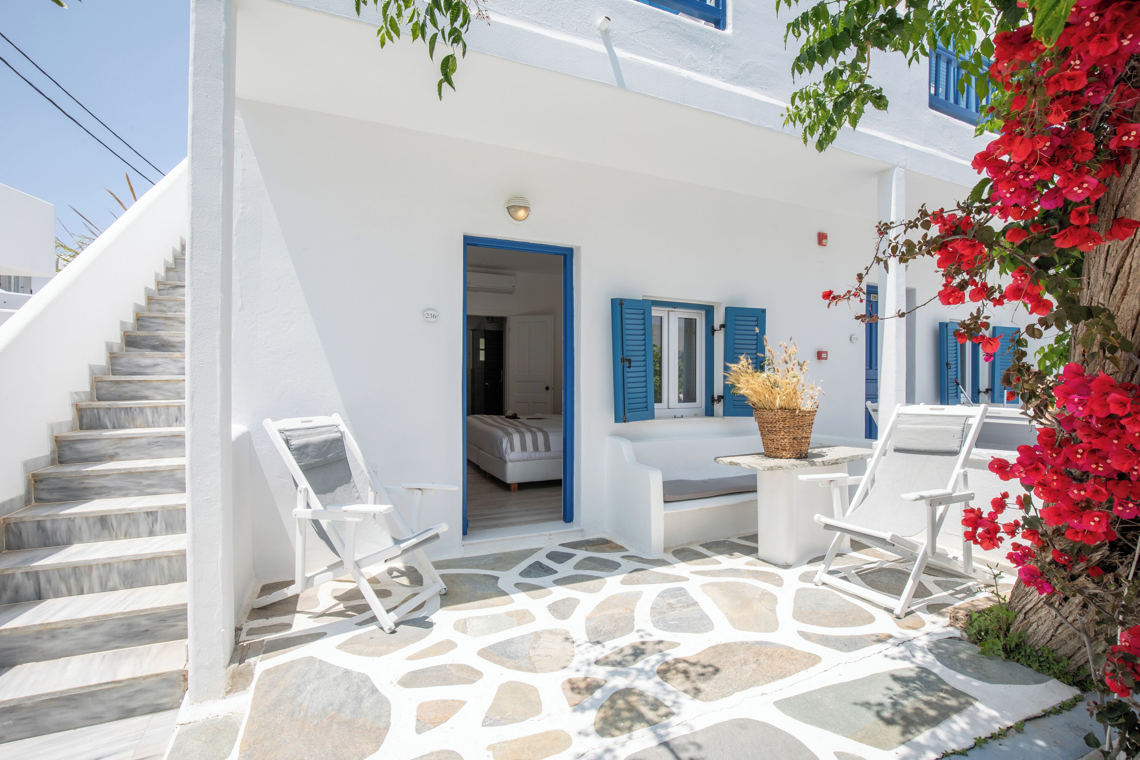Deluxe kamer, 1 twee- of 2 eenpersoonsbedden, uitzicht op tuin | Terras