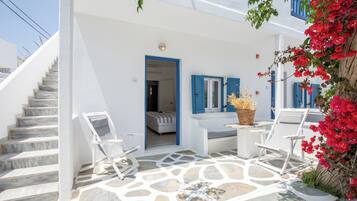 Deluxe-værelse med dobbeltseng eller 2 enkeltsenge - udsigt til have | Terrasse/gårdhave
