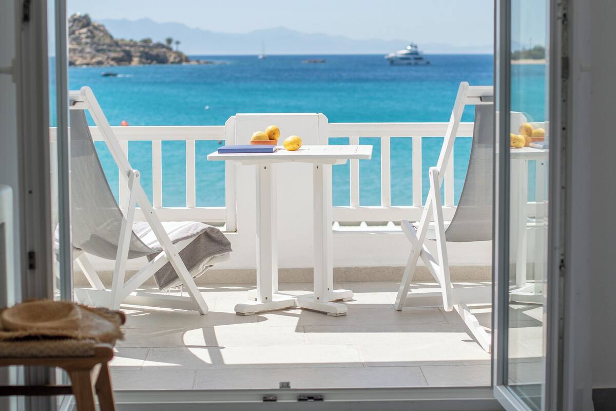 deluxe room, 1 queen bed, balcony, sea view | view from room