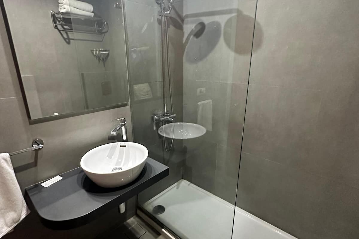 hair dryer, slippers, bidet, towels