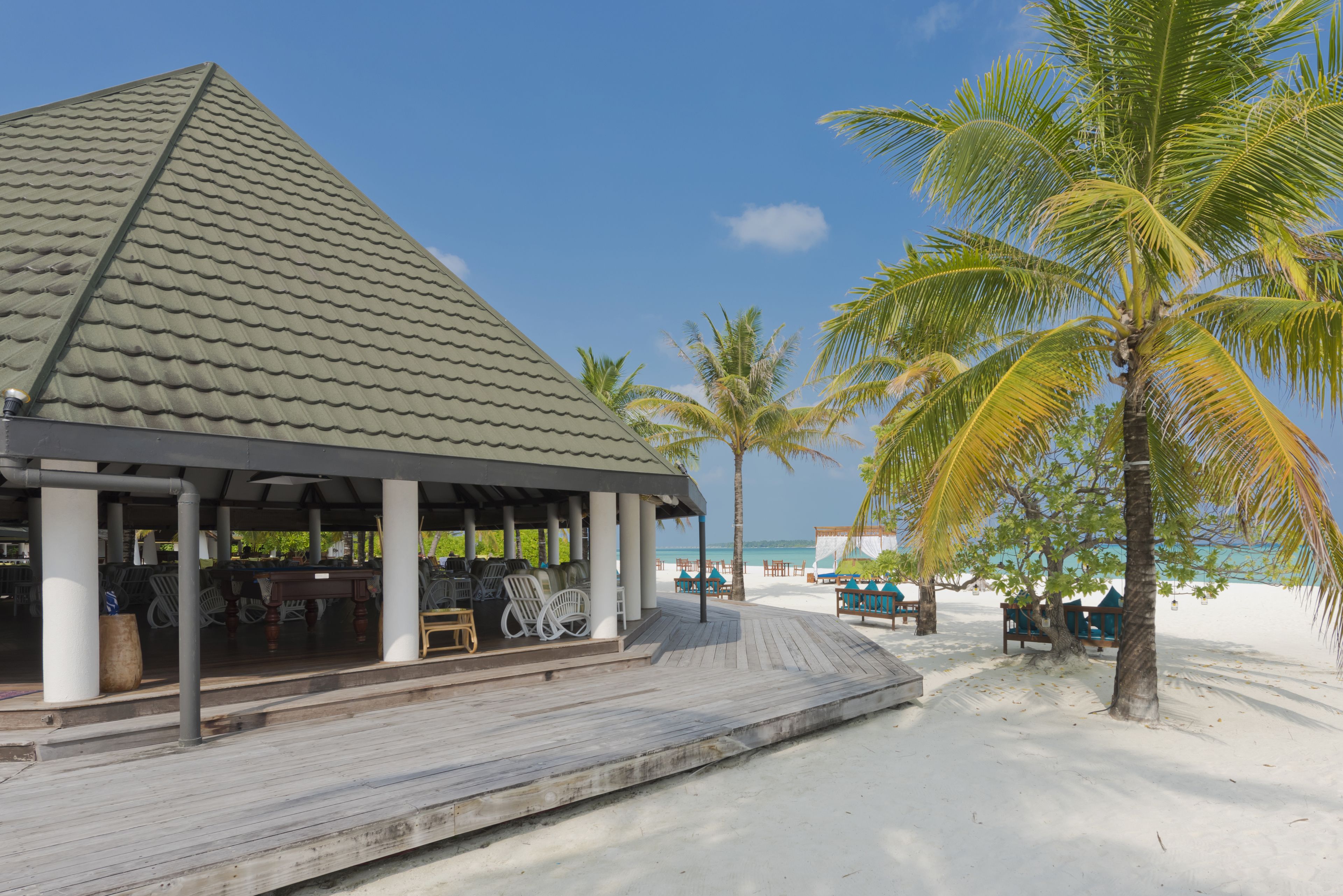 Beach views, serves happy hour