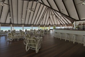 Beach views, serves happy hour