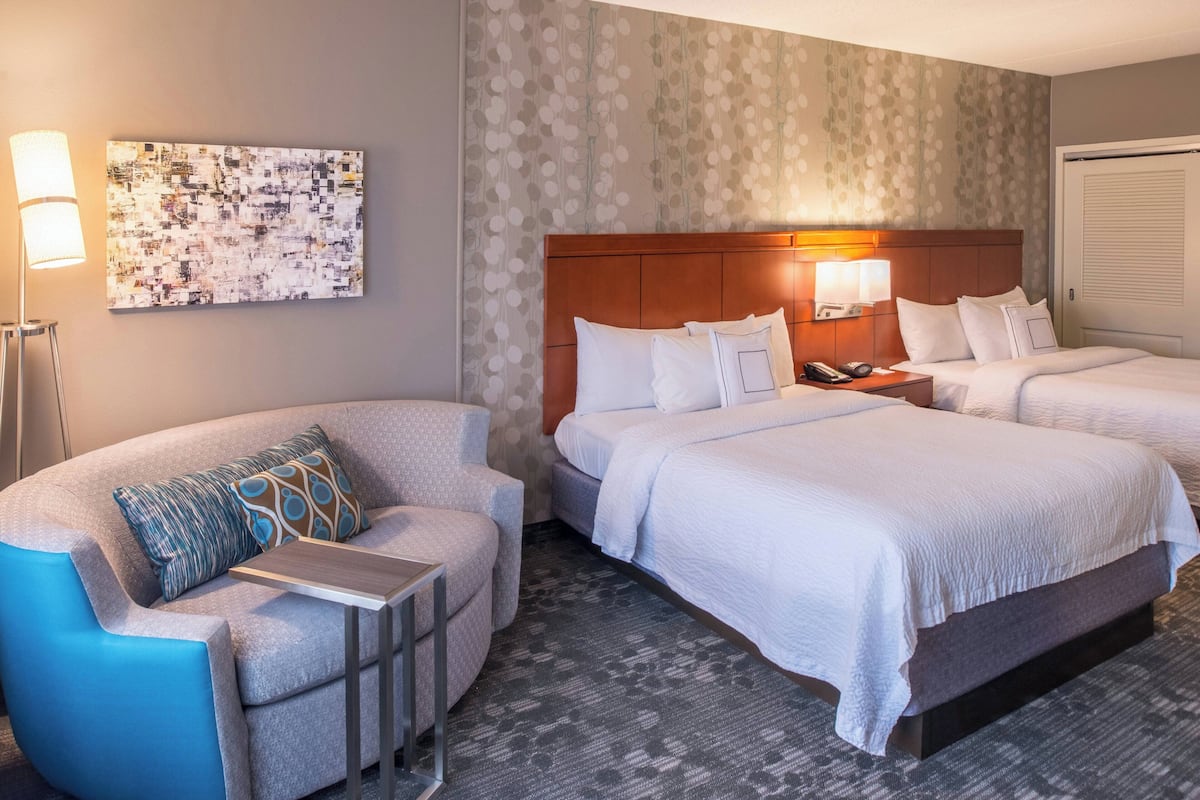 Room, 2 Queen Beds, Non Smoking | 1 bedroom, desk, laptop workspace, blackout drapes