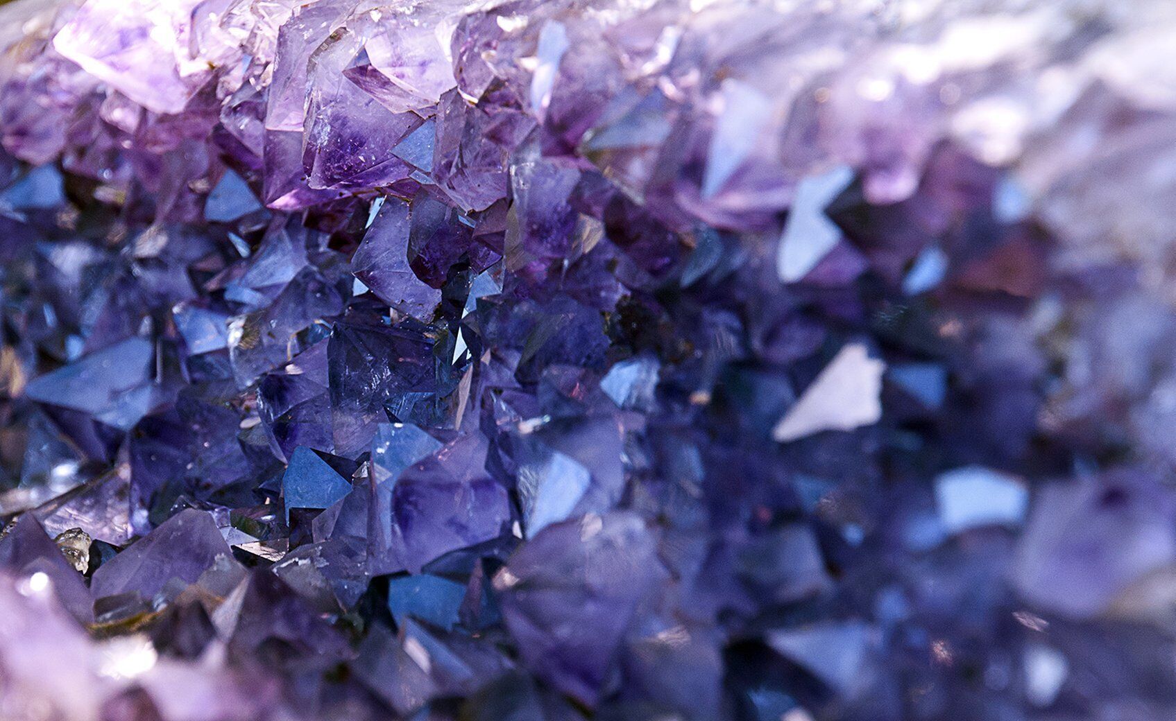 A close-up of purple crystals.