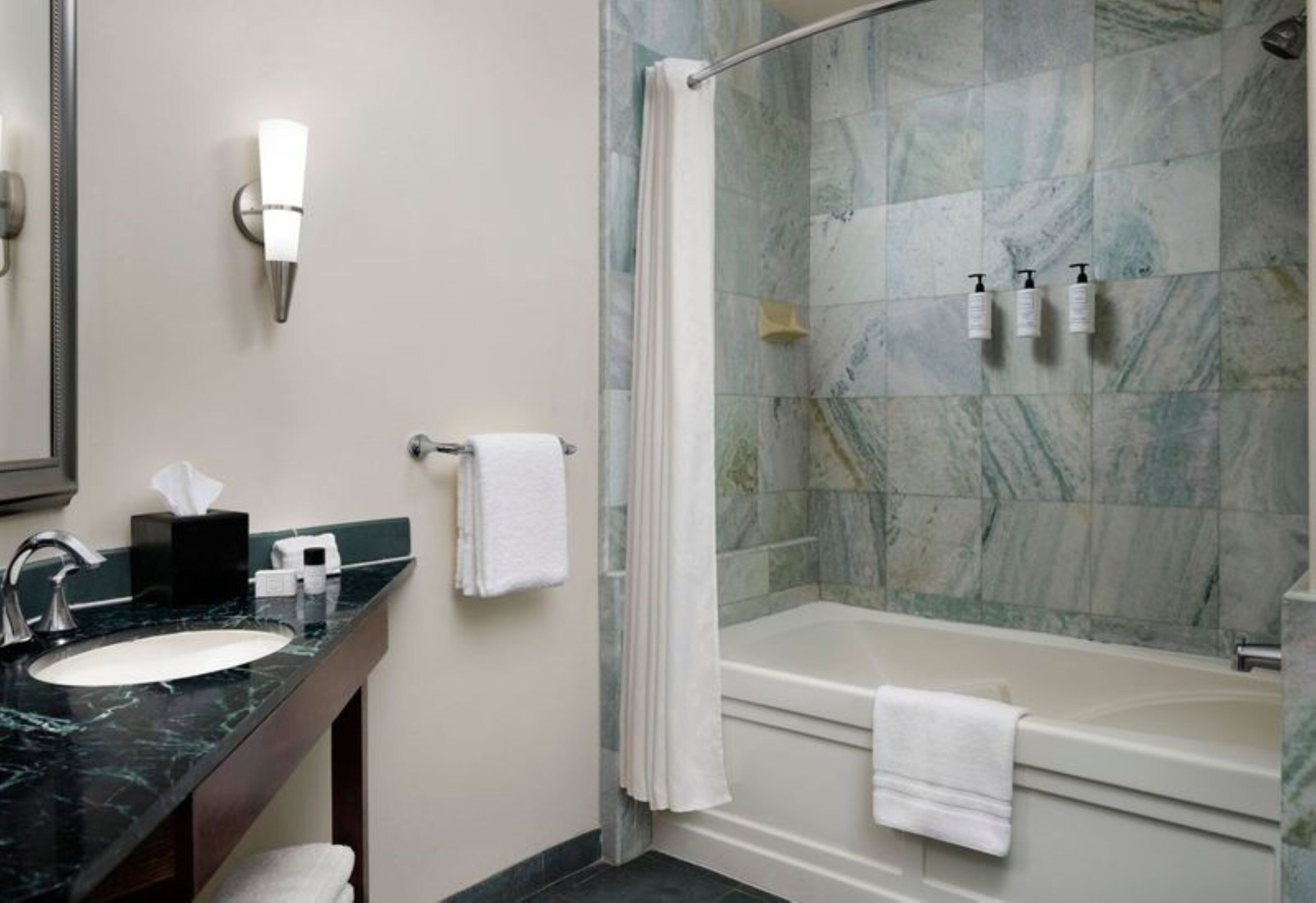 free toiletries, hair dryer, towels, soap