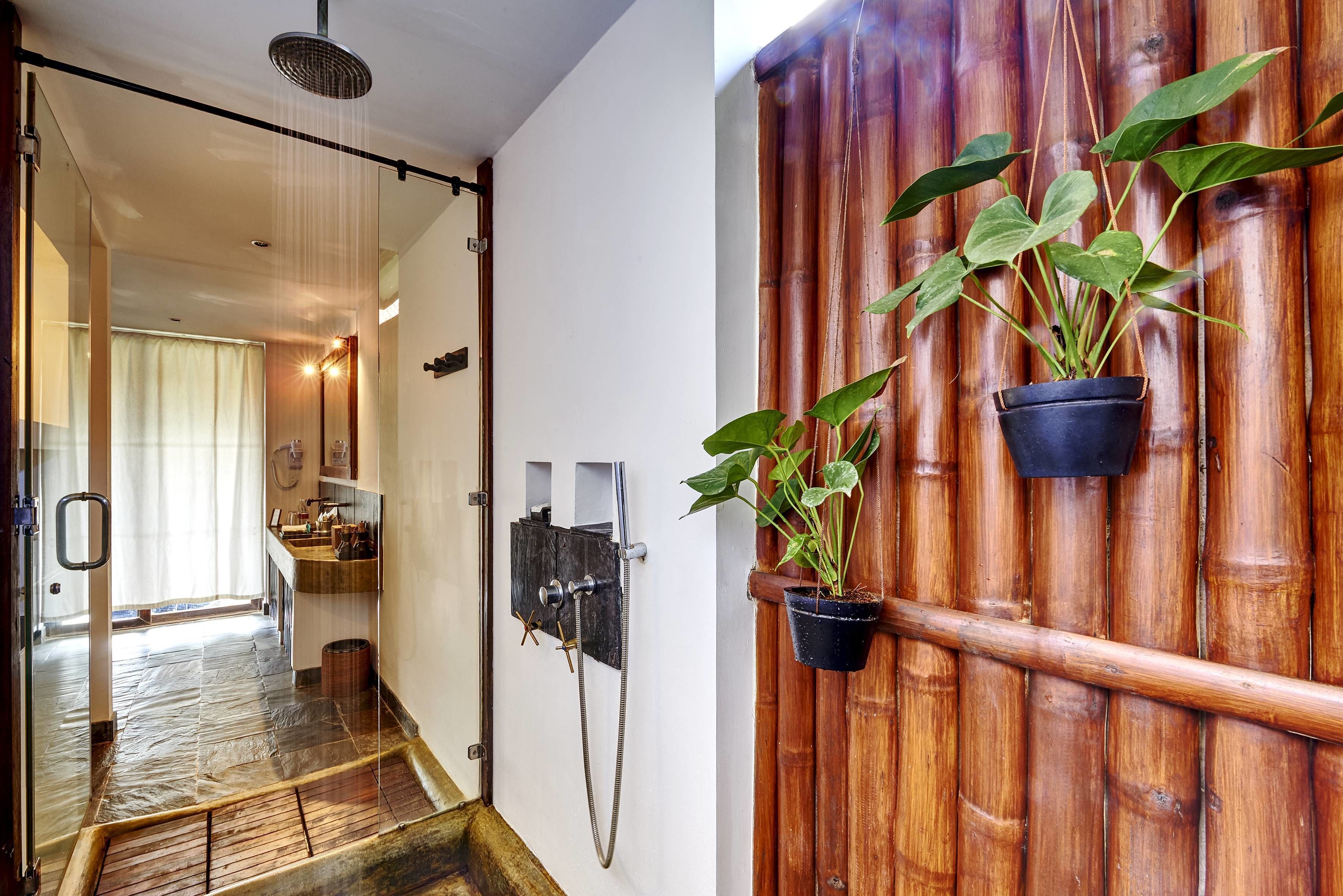 sea view villa | bathroom | separate bathtub and shower, deep-soaking bathtub, rainfall showerhead