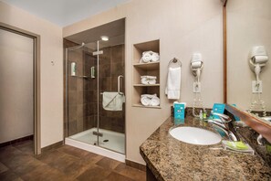 Suite, 1 Bedroom | Bathroom | Combined shower/bathtub, free toiletries, hair dryer, bathrobes - Home Inn & Suites Regina East (Regina)