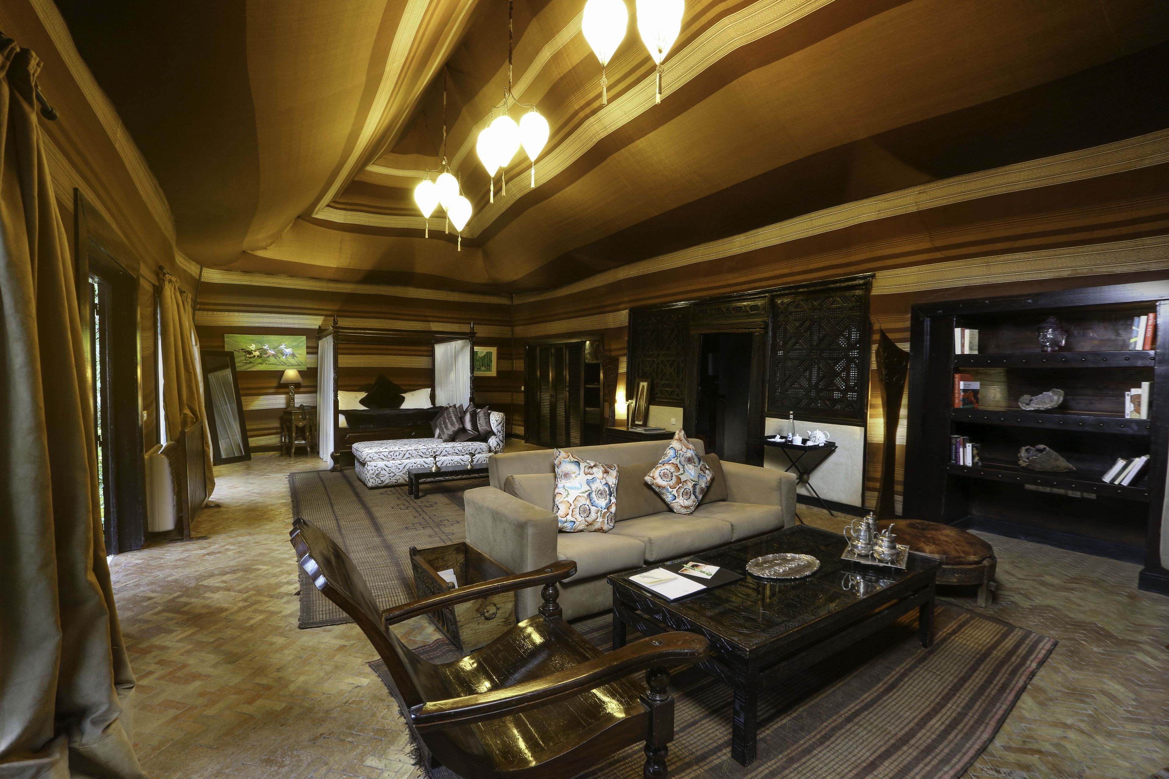 deluxe tent | living area | flat-screen tv, dvd player, ipod dock