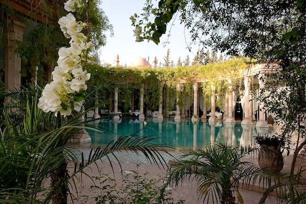 Indoor pool, outdoor pool, sun loungers