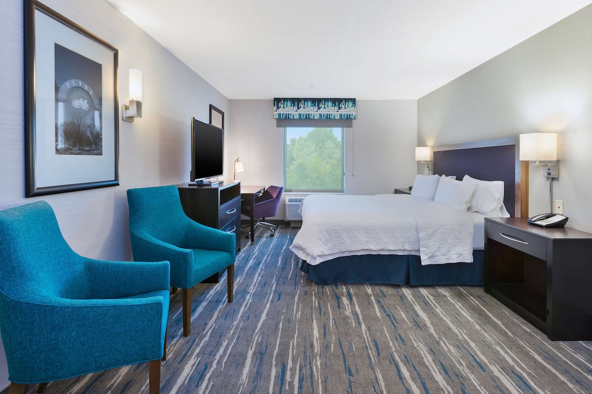 Suite, 1 King Bed, Accessible, Non Smoking | 1 bedroom, in-room safe, desk, iron/ironing board