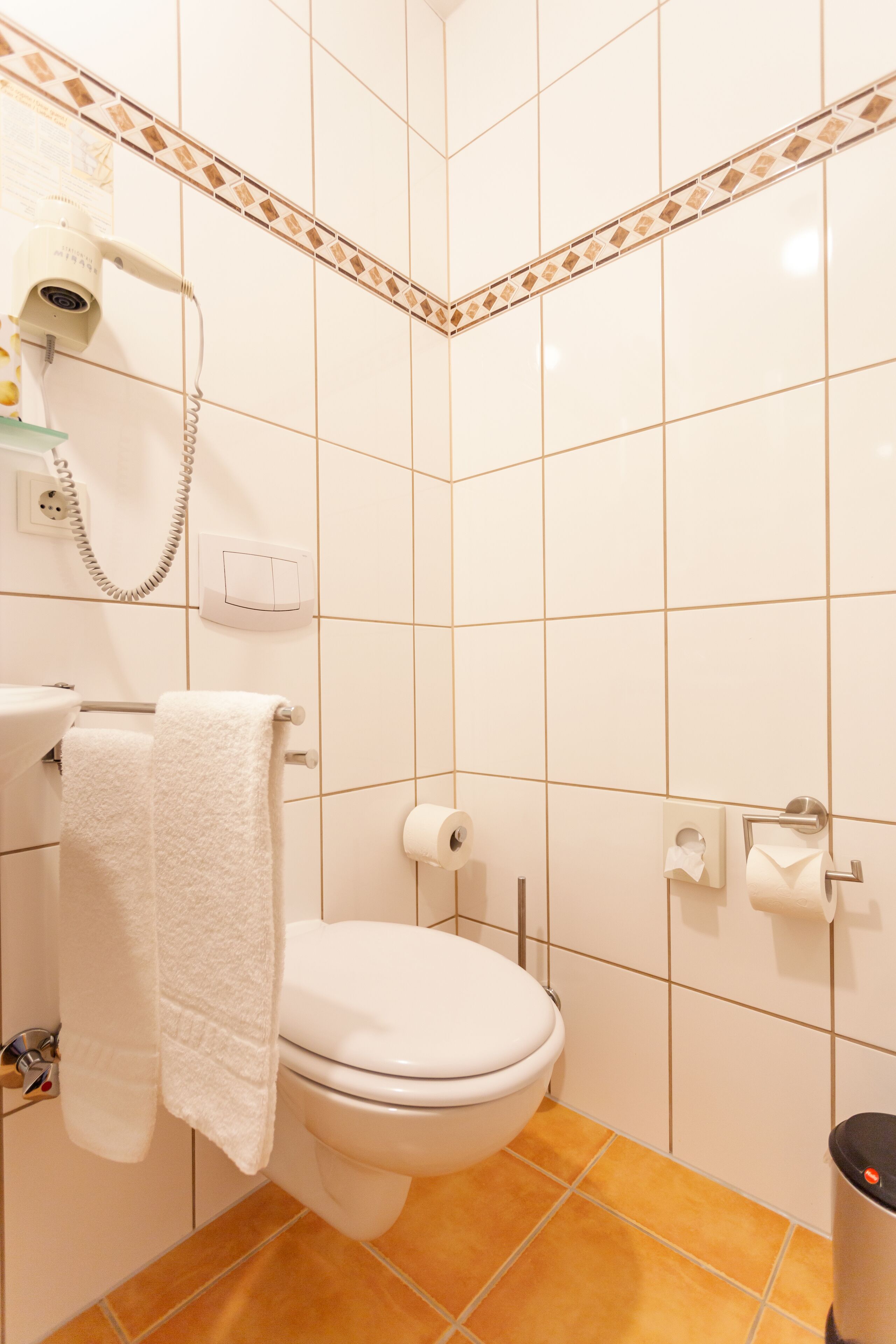 comfort double room | bathroom | hair dryer, towels