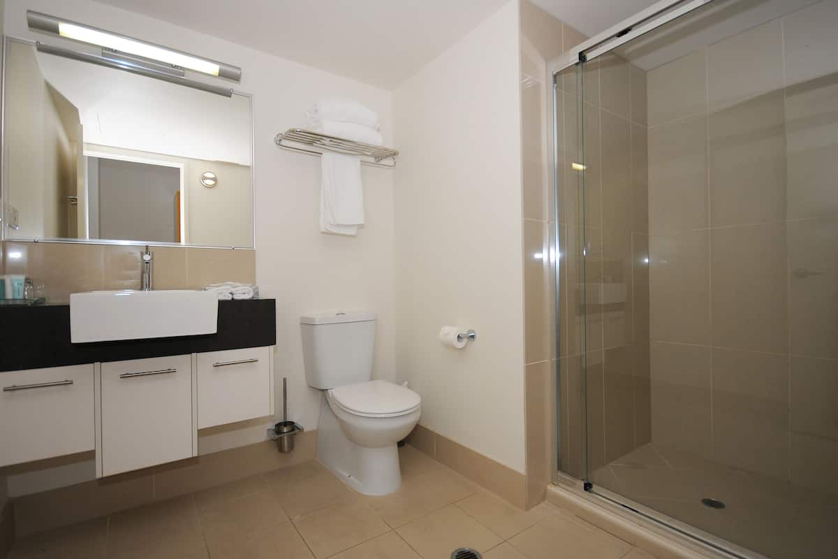 free toiletries, hair dryer, towels