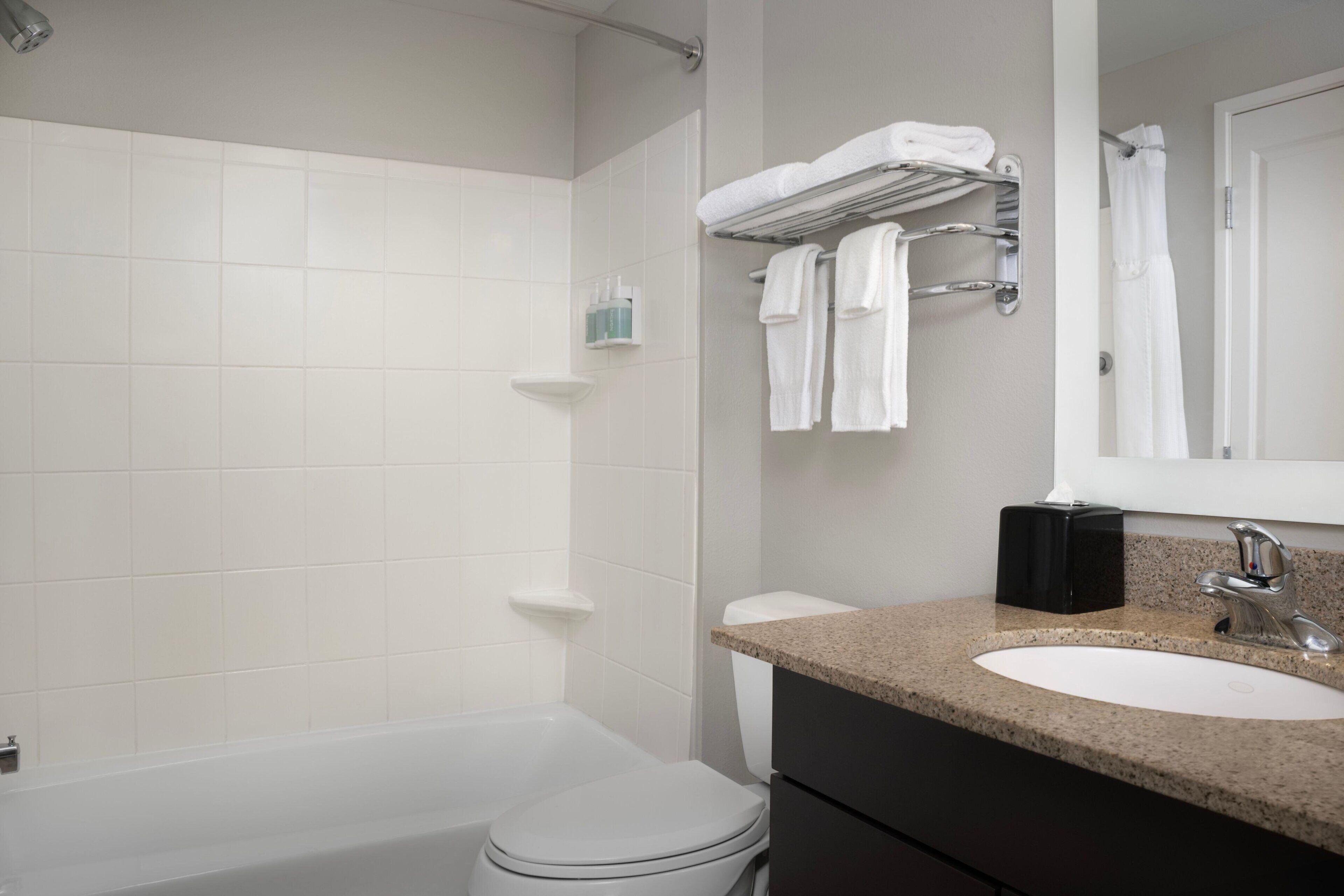 free toiletries, hair dryer, towels