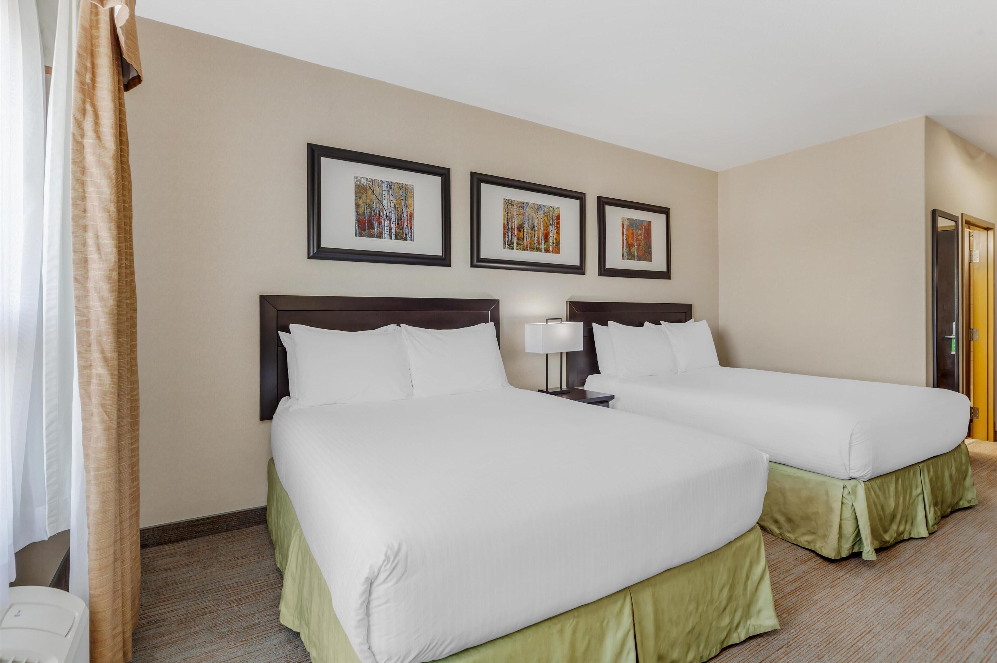 غرفة عادية - سريران كبيران - لغير المدخنين - ثلاجة وميكروويف (Shower Only) | أغطية فراش متميزة ومكتب ومساحة عمل للكمبيوتر المحمول ومكواة/لوح كي