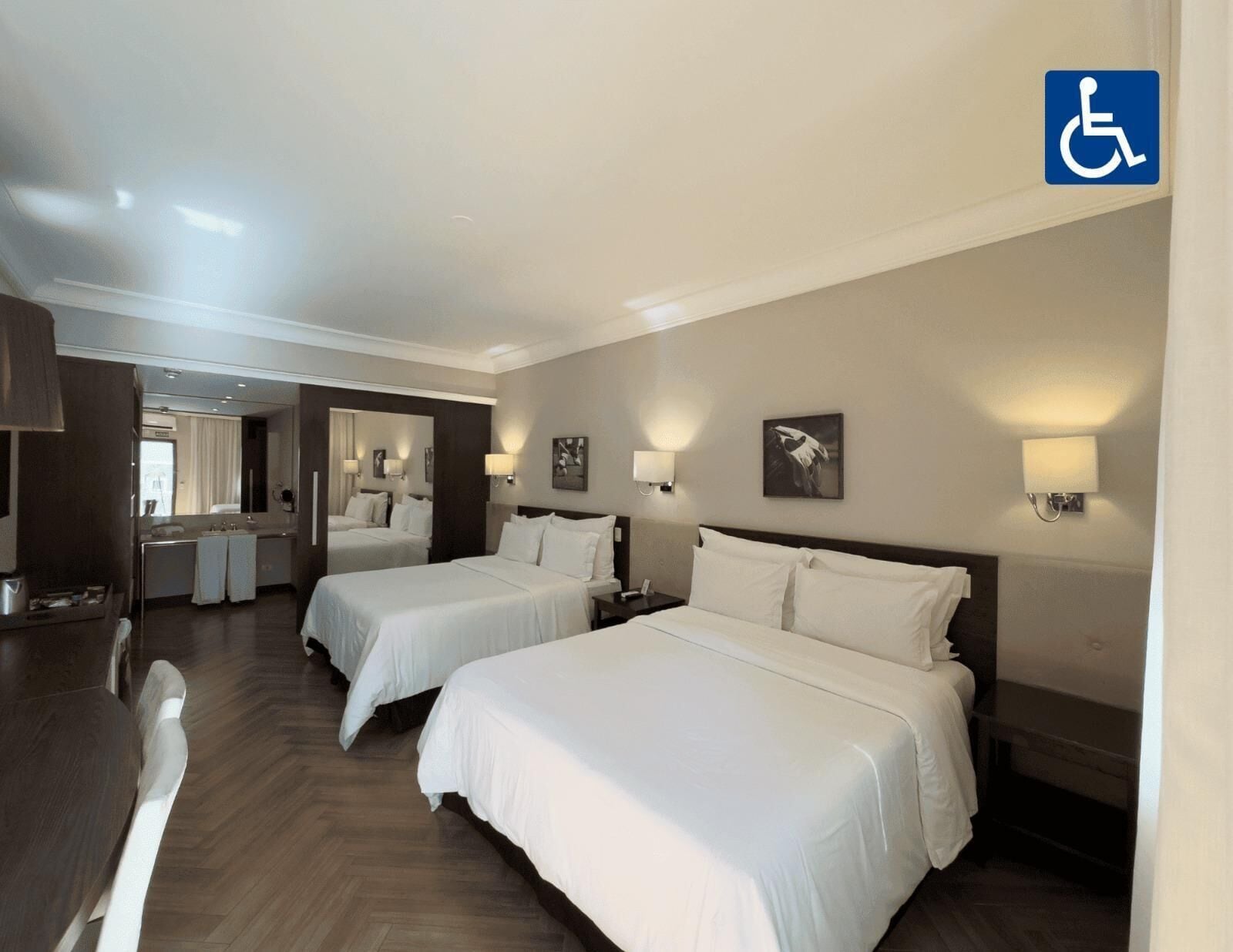 Hypo-allergenic bedding, minibar, in-room safe, desk