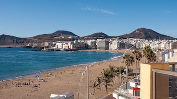 On the beach, white sand