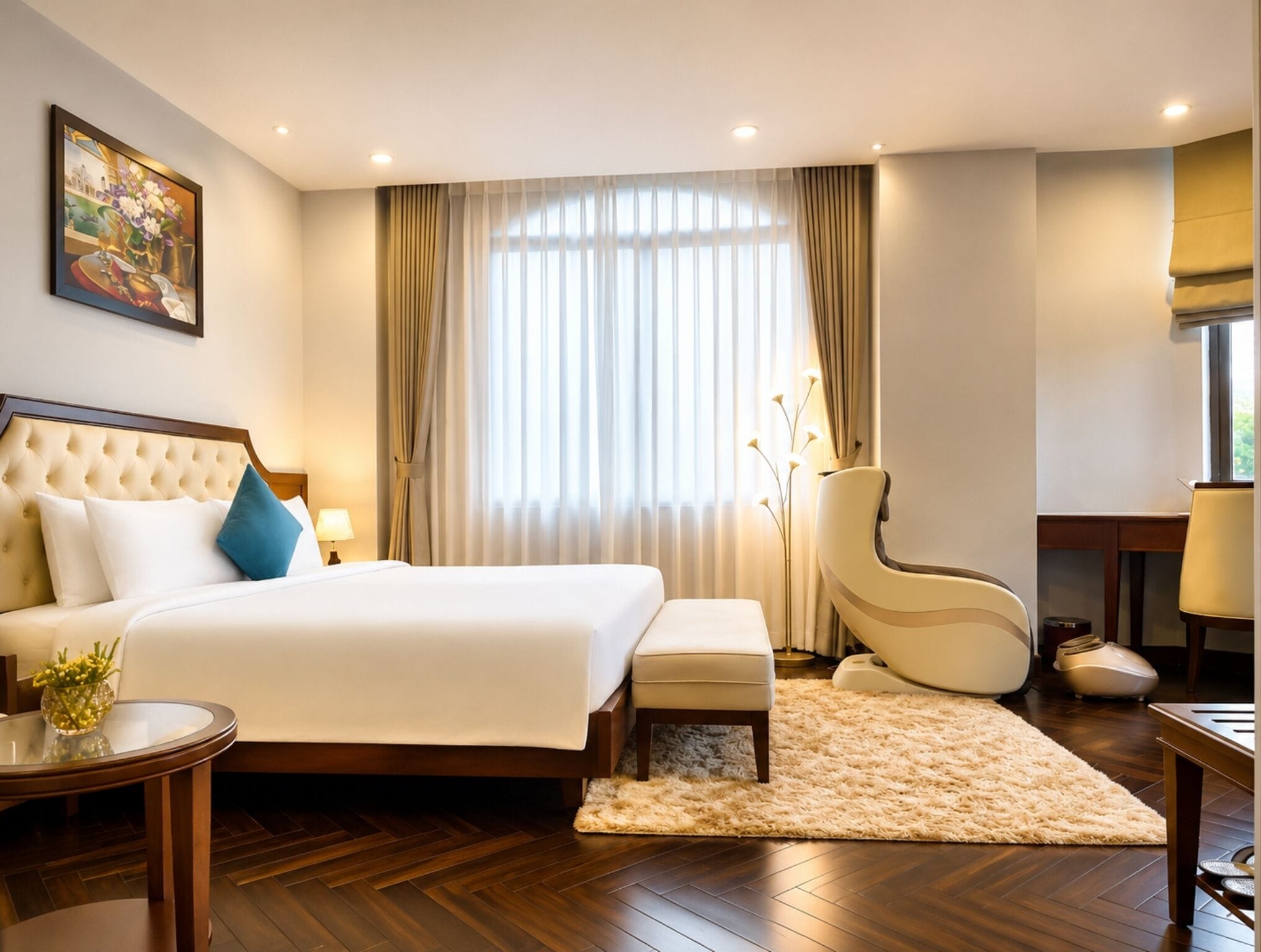 Postumia Suite with Afternoon Tea Free 1 Signature Cocktail | Minibar, in-room safe, desk, laptop workspace