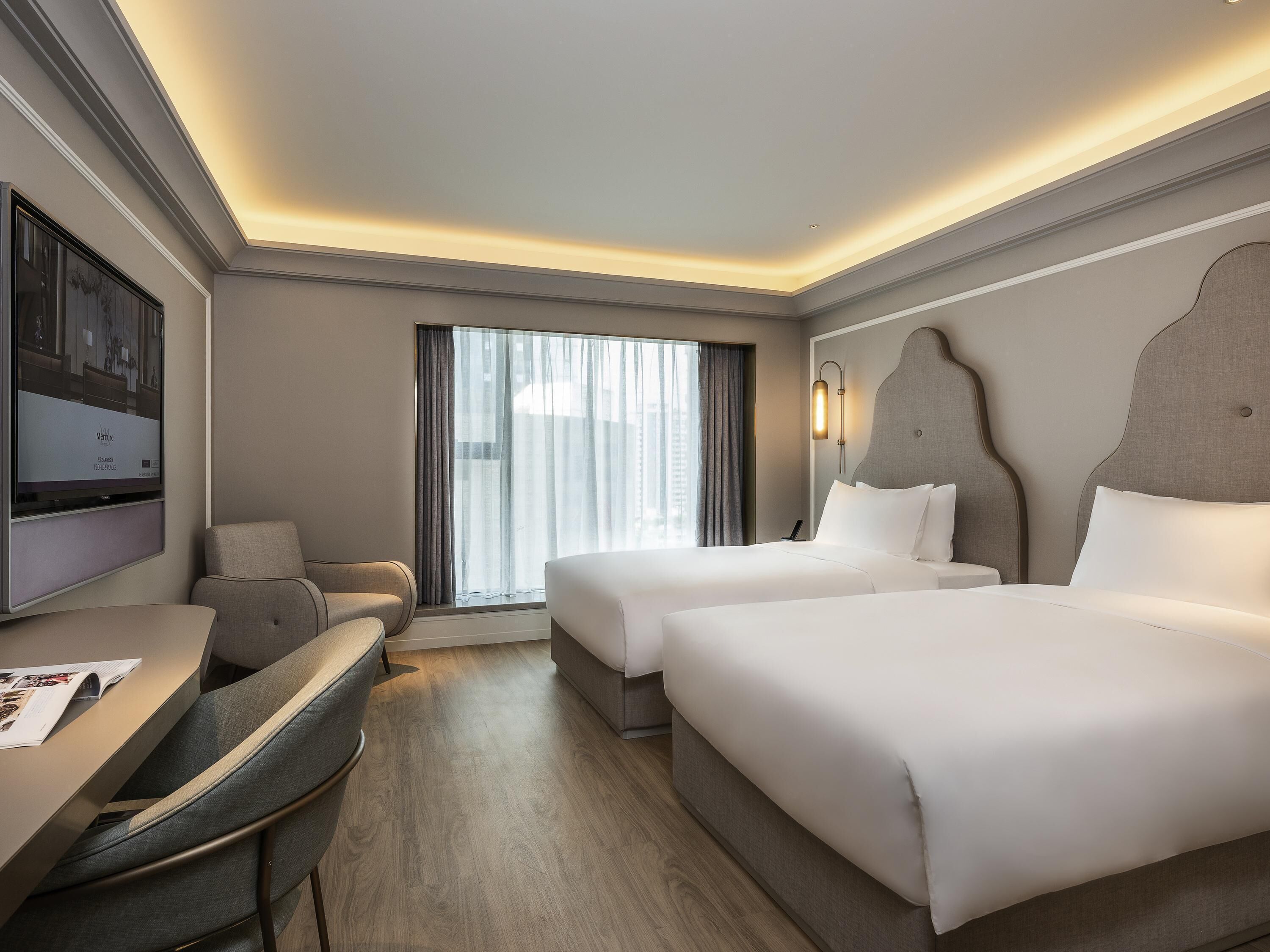 Down duvets, minibar, in-room safe, desk