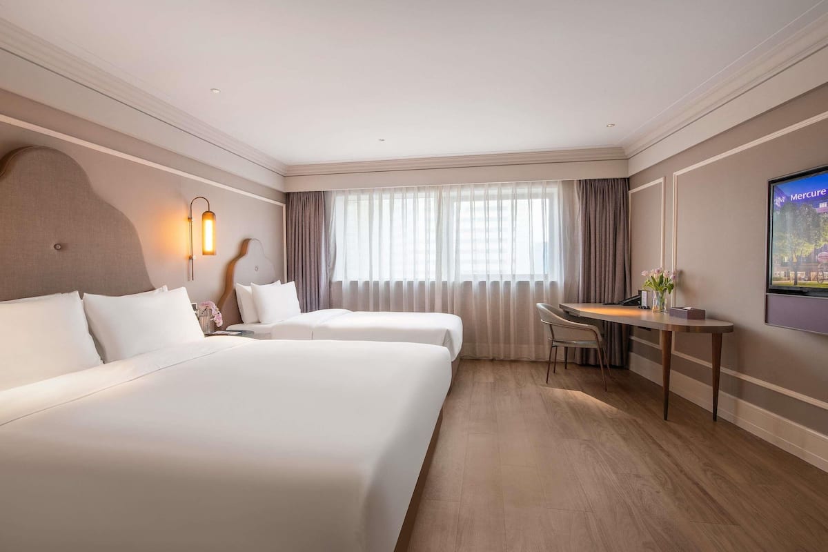 Family Room, 2 Double Beds | Down duvets, minibar, in-room safe, desk