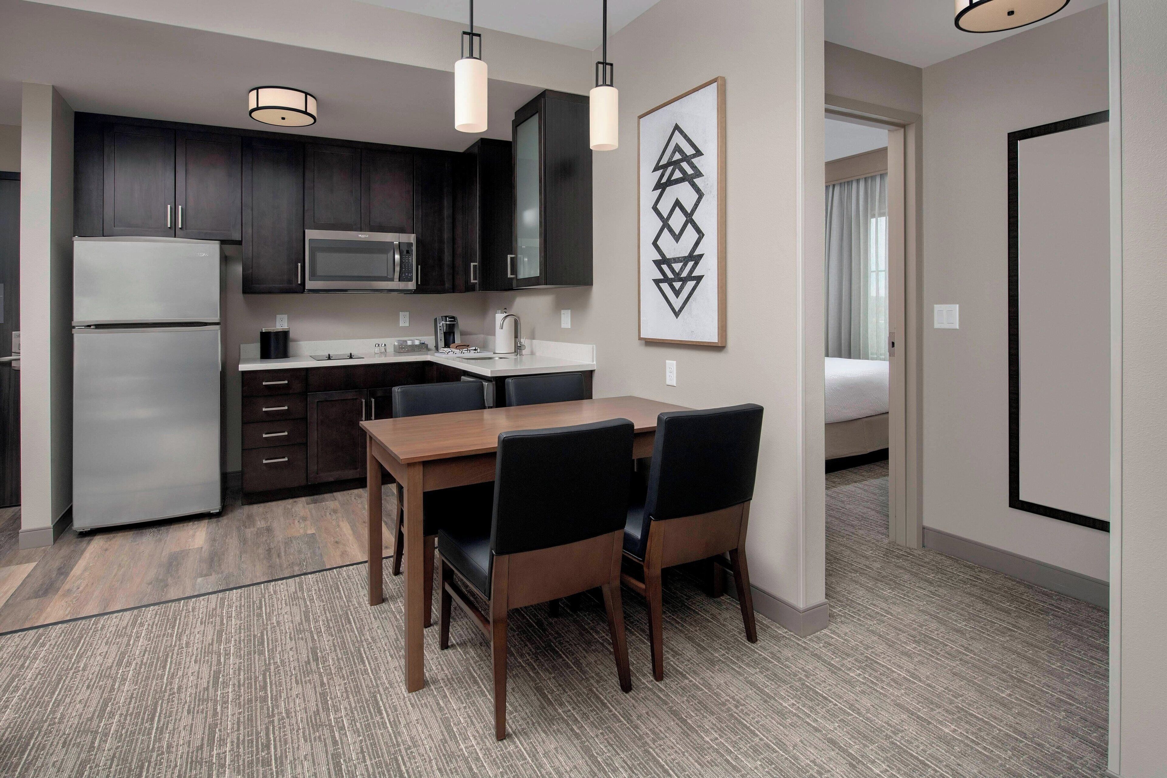 desk, laptop workspace, blackout curtains, iron/ironing board