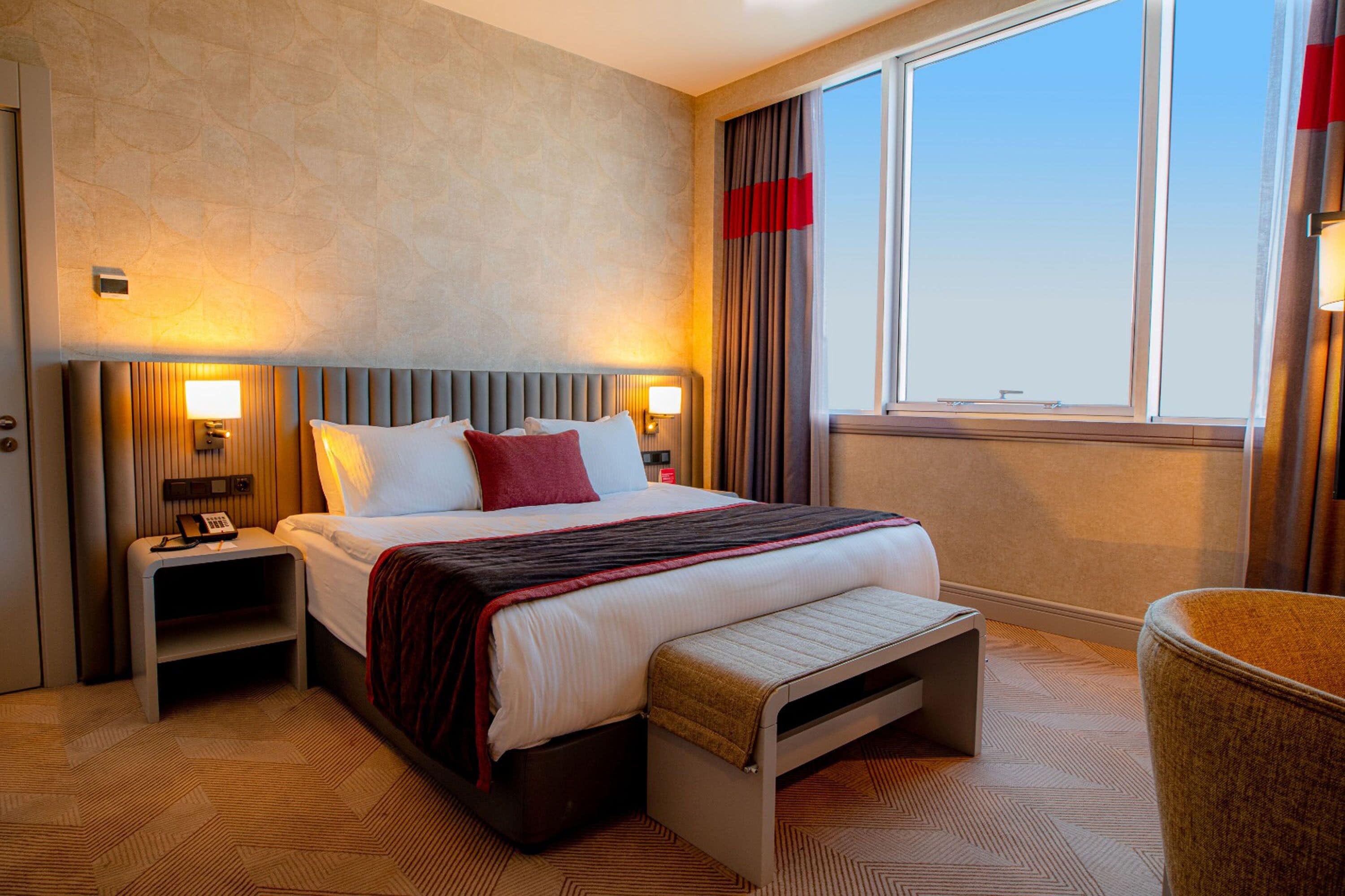 egyptian cotton sheets, premium bedding, minibar, in-room safe