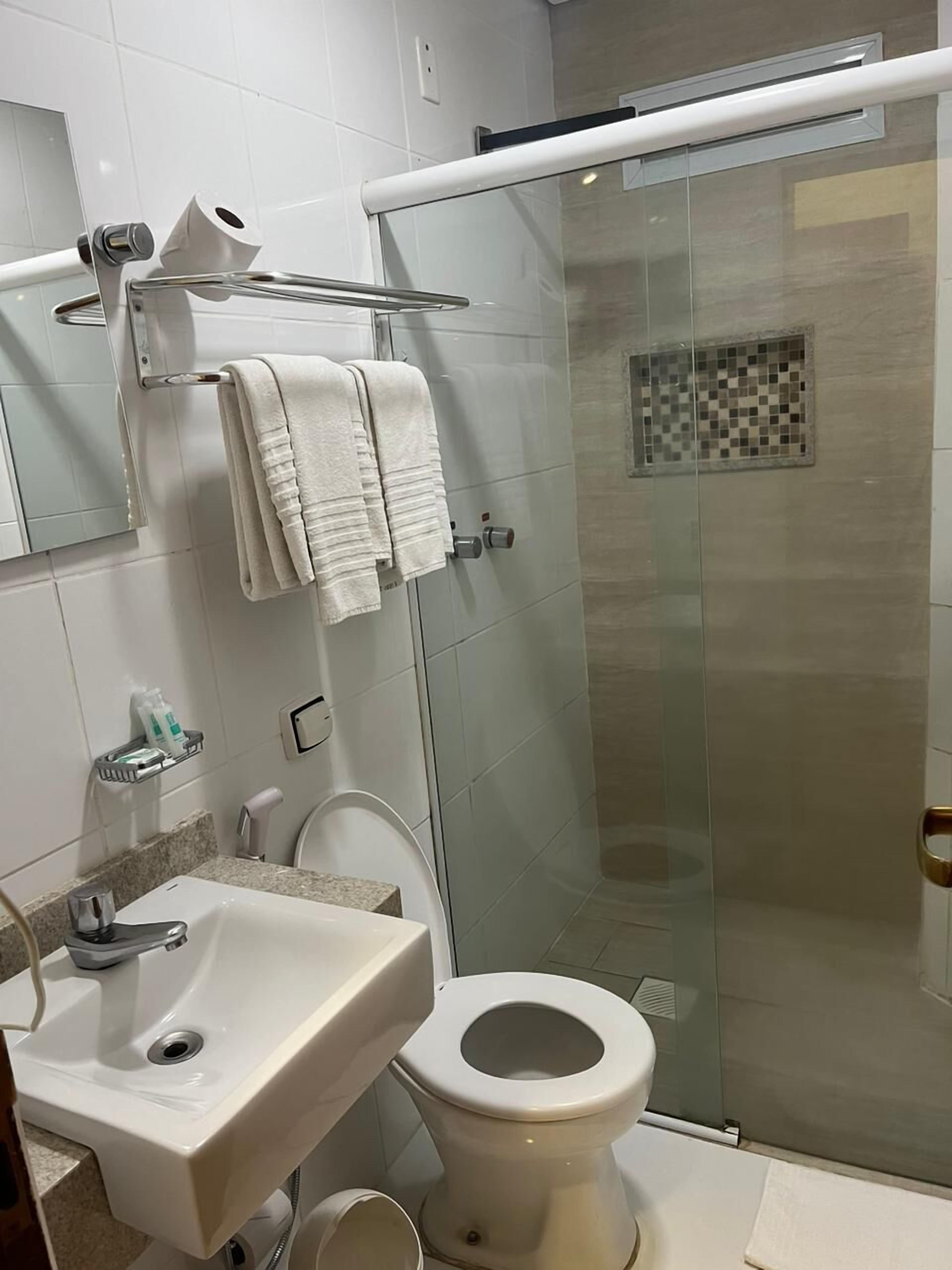 standard apartment, 2 single beds | bathroom | shower, hair dryer, towels, soap