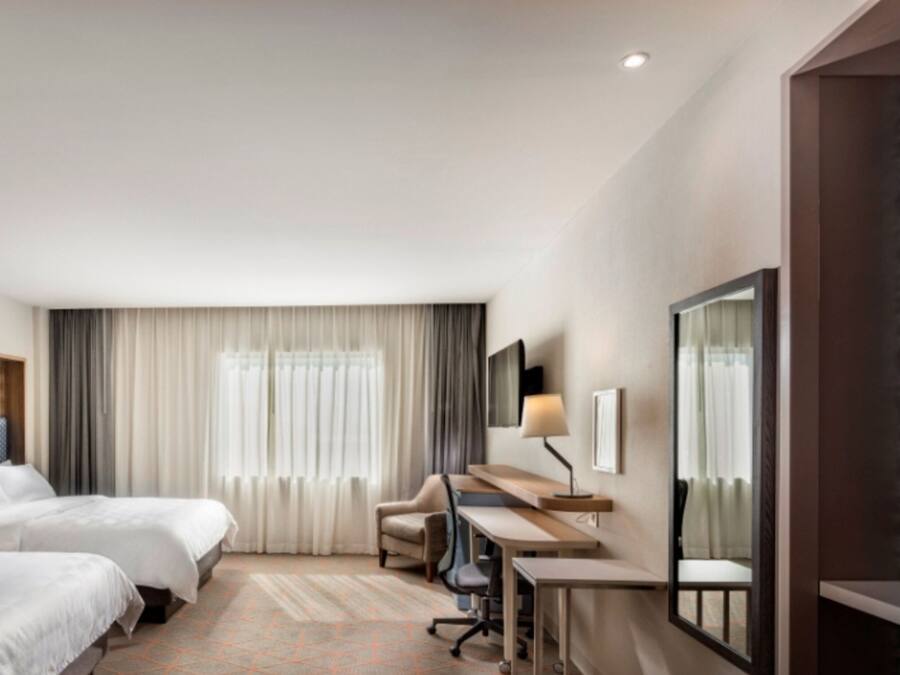 In-room safe, desk, blackout curtains, soundproofing