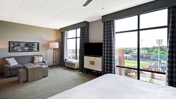 Studio Suite, 1 King Bed, Ballpark View | Living area | Flat-screen TV