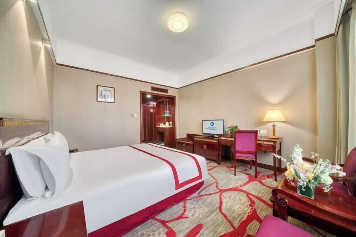 1 bedroom, down duvets, desk, laptop workspace
