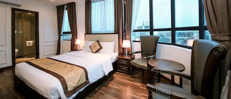 Ropa de cama de alta calidad y minibar