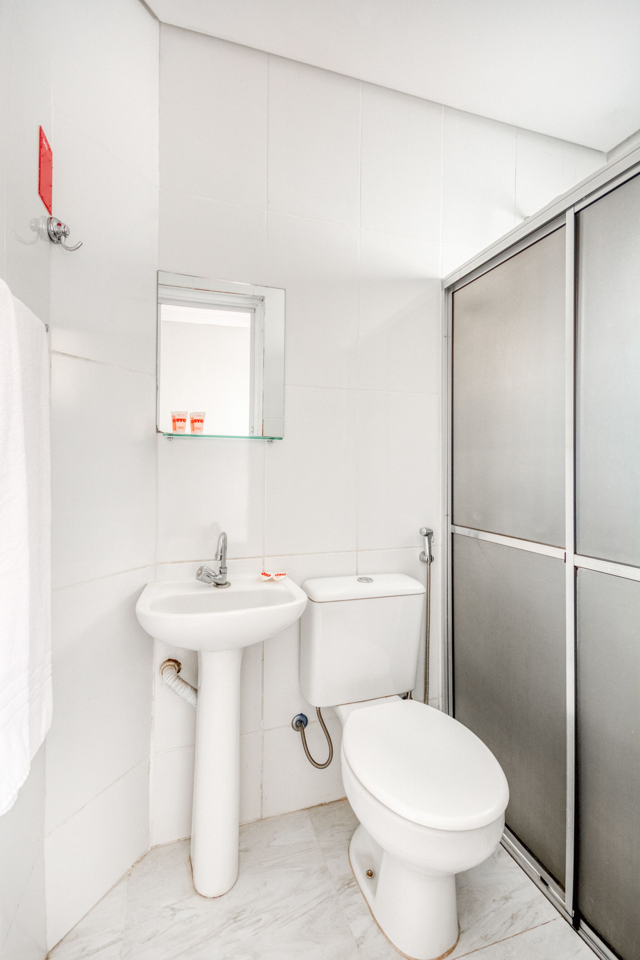 twin room | bathroom | shower, free toiletries, towels, soap