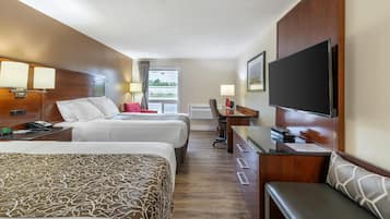 Habitación estándar, 2 camas dobles, no fumadores, frigorífico y microondas | Ropa de cama de alta calidad, colchones Select Comfort, escritorio