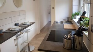 Luksusleilighet | Eget kjøkken | Espressomaskin, kaffetrakter/tekoker, vannkoker og brødrister