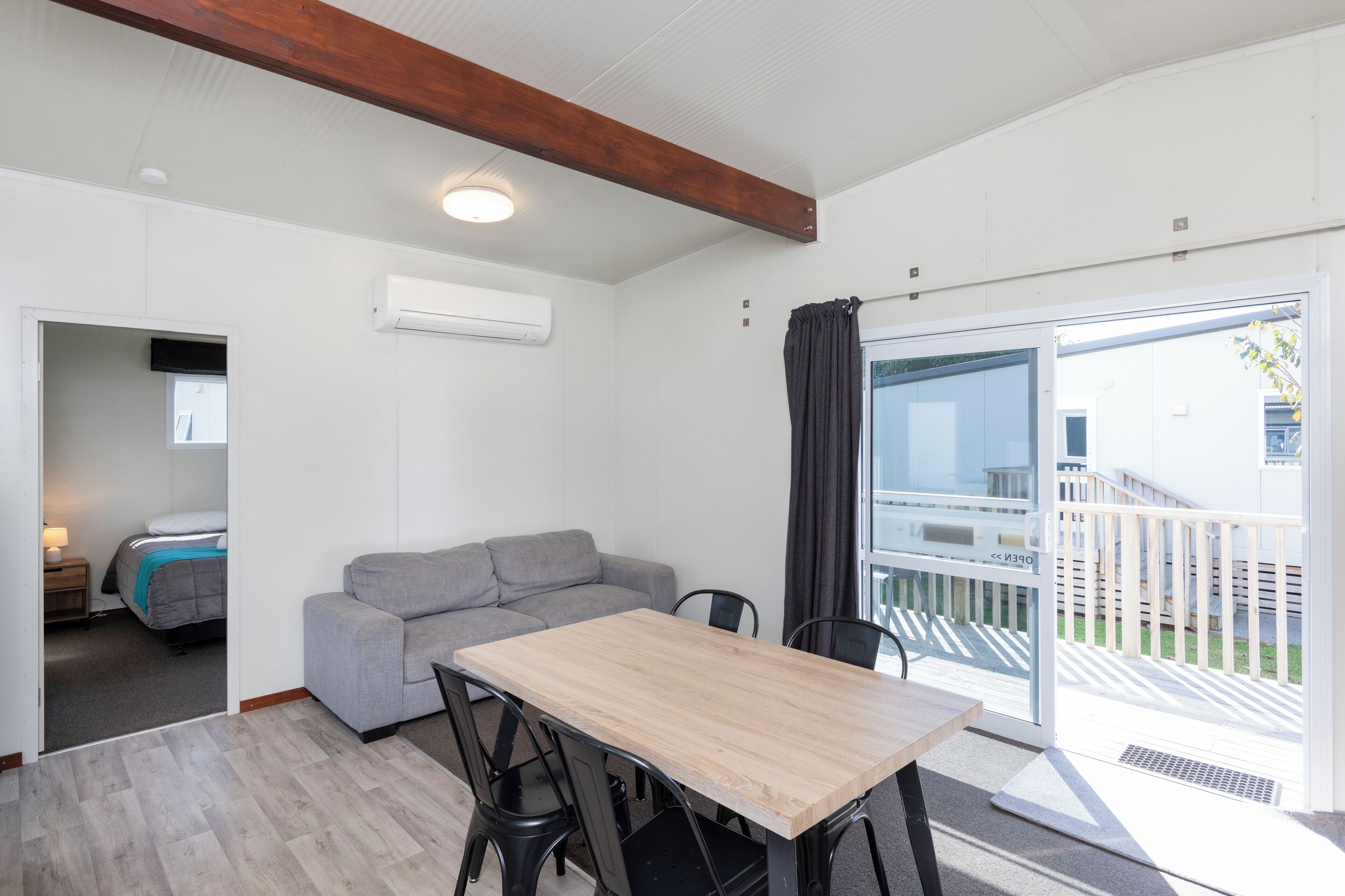 32-inch flat-screen TV with satellite channels, TV