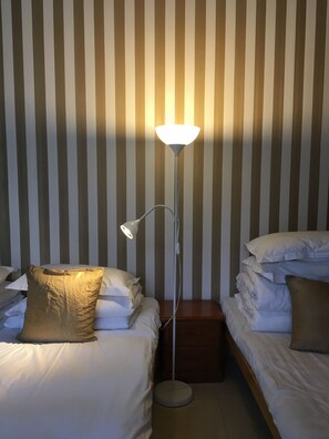 Desk, blackout curtains, free WiFi