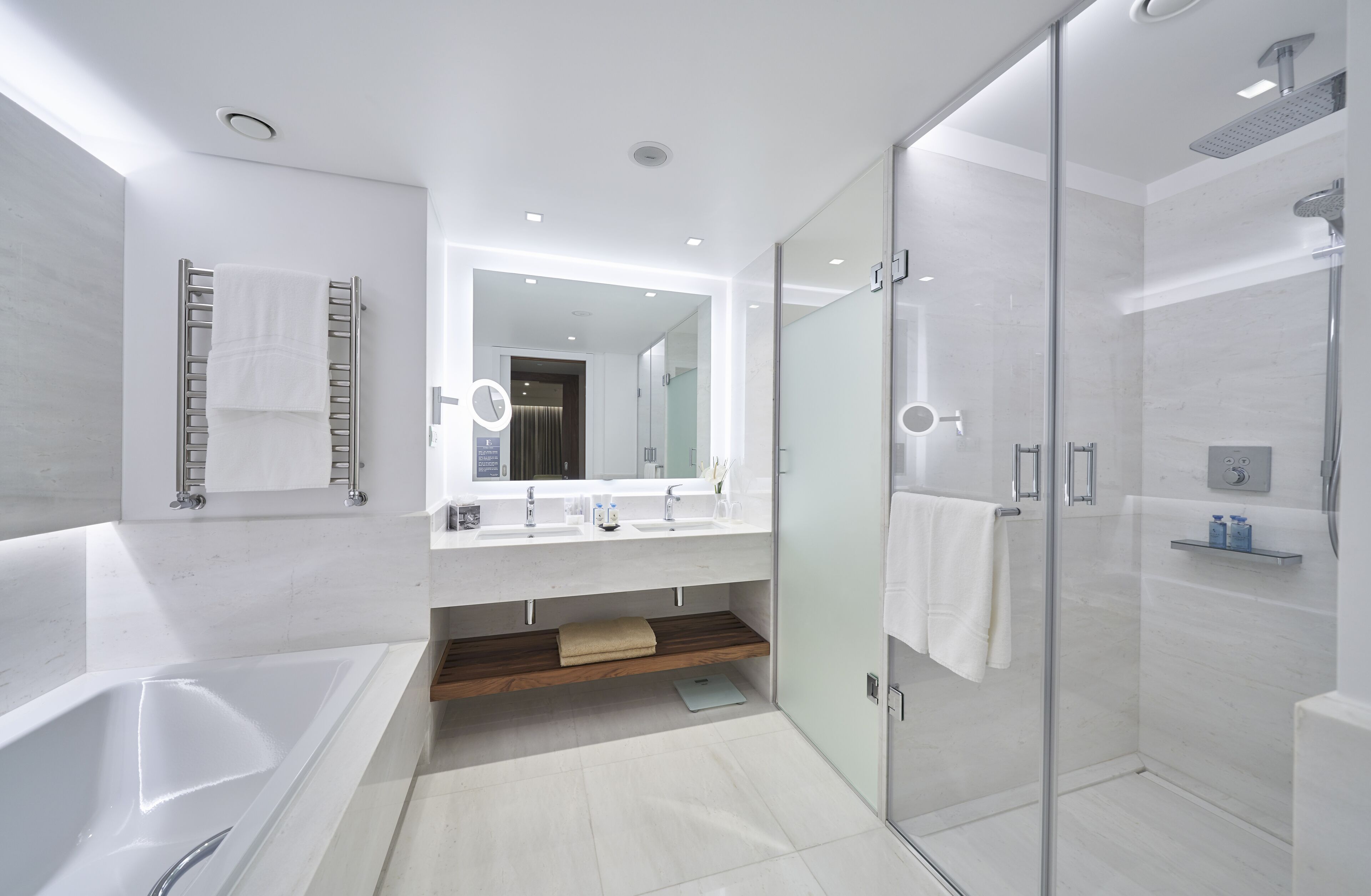 duplex (suite) | bathroom | separate bathtub and shower, hair dryer, bathrobes, slippers