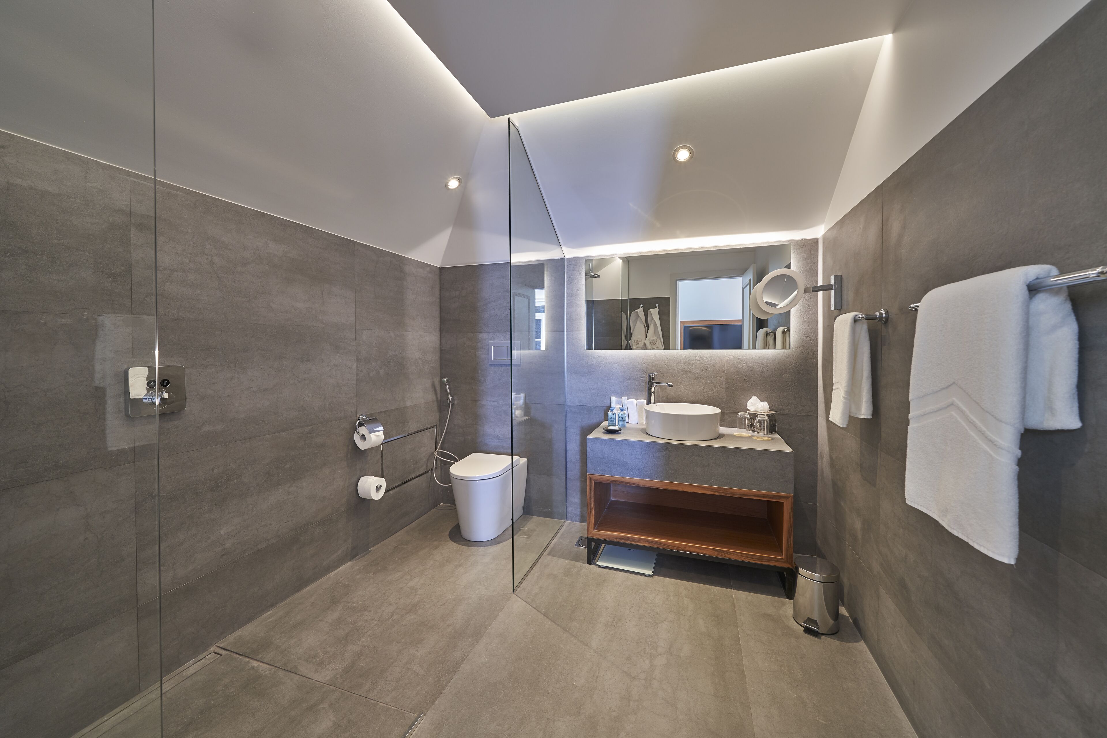 artistic suite | bathroom | separate bathtub and shower, hair dryer, bathrobes, slippers