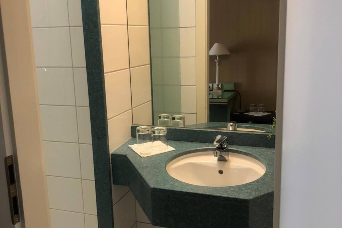 free toiletries, hair dryer, towels