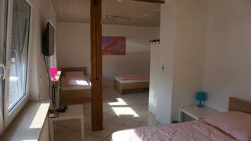 Double or Twin Room, Shared Bathroom | Premium bedding, blackout drapes, iron/ironing board, free WiFi